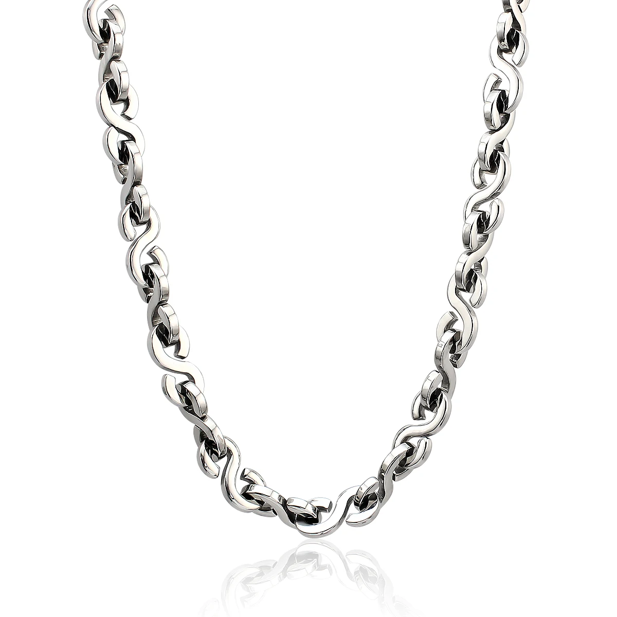Premium 316L Stainless Steel Silver Polished Twist Link Chain Bracelet Minimalist Unisex Accessory Non Fading For Daily Wear