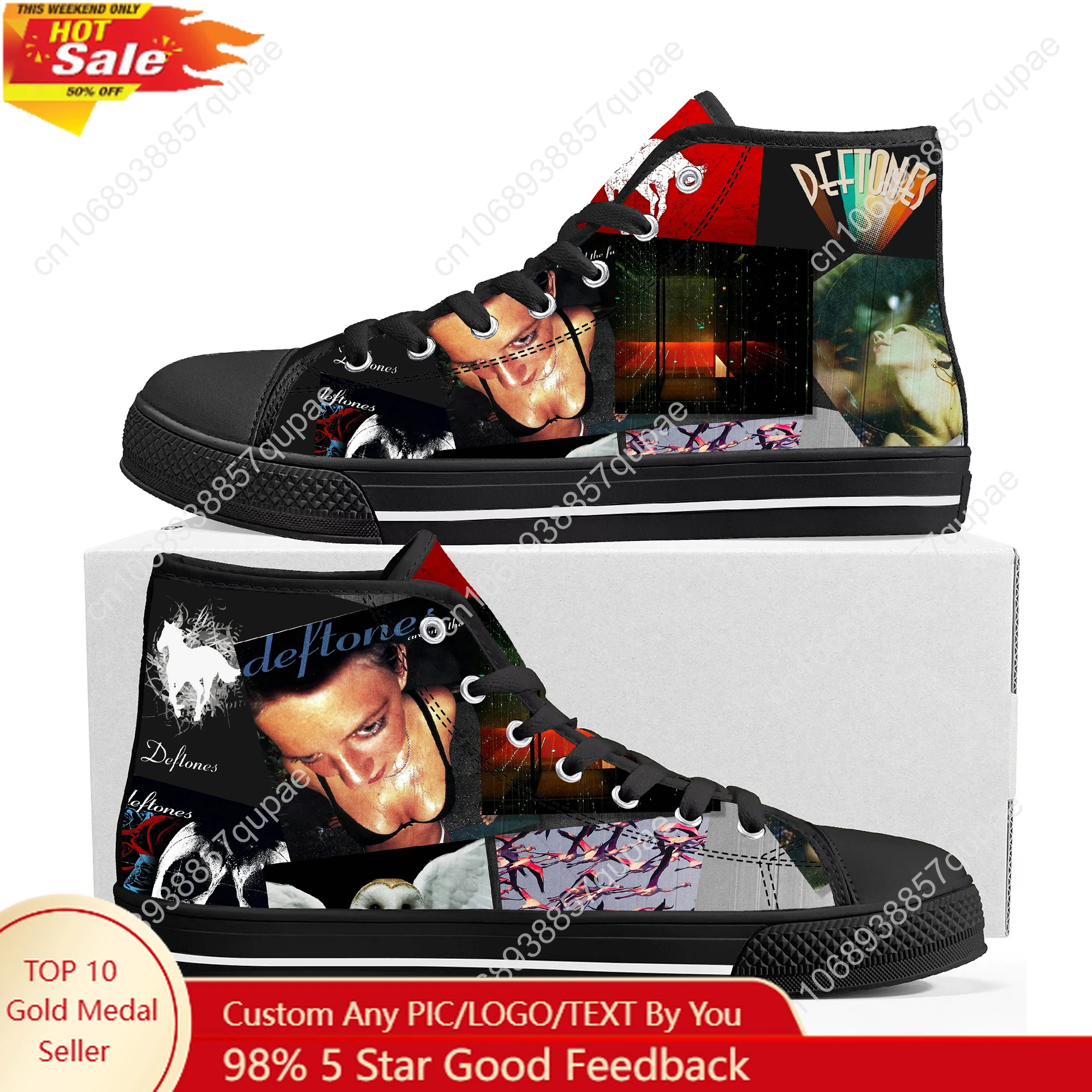 

Deftones Metal Rock Band High Top High Quality Sneakers Mens Womens Lightweight Canvas Sneaker Ghana Hiking Casual Custom Shoes