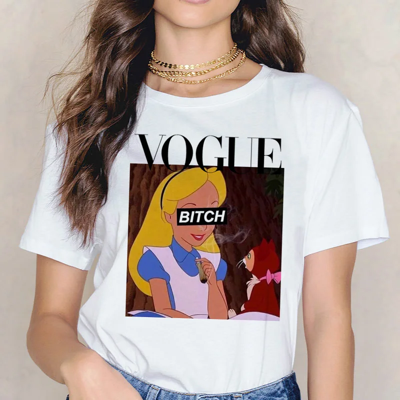 

Spoof Princess Graphic Printing Summer Luxury Brand Pure Cotton Men's and Women's T-shirt Short Sleeve Street Fashion Trend