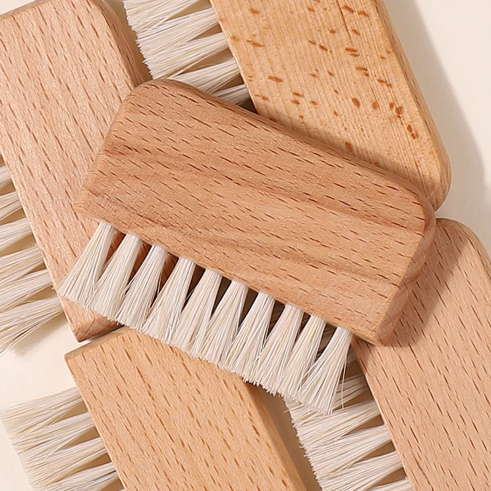 

3Pcs Nail Scrubber Brush Boar Bristle Material Comfortable Grip for Manicure Pedicure Home Travel Cleaning Under Nails Tool