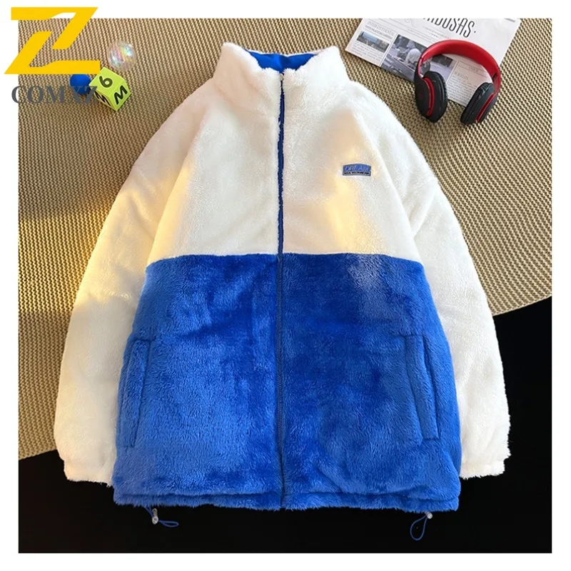 

COMXZ Мужская флисовая куртка премиум-класса, модная толстая морозостойкая повседневная зимняя куртка для прогулок, уличная ветрозащитная стеганая куртка для отдыха