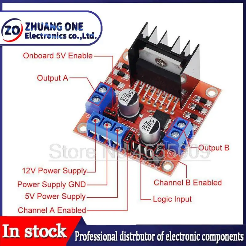 10 pz Dual H Bridge DC motore passo-passo modulo scheda Controller L298N per Arduino smart car robot