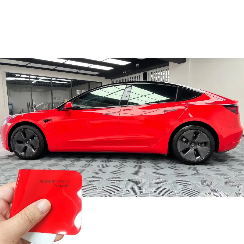 Film d'emballage de voiture rouge cristal PPF, 3M, haute brillance, libération d'air, PET, non couches, couleur thermique Stable, résistance aux puces, Finis miroir