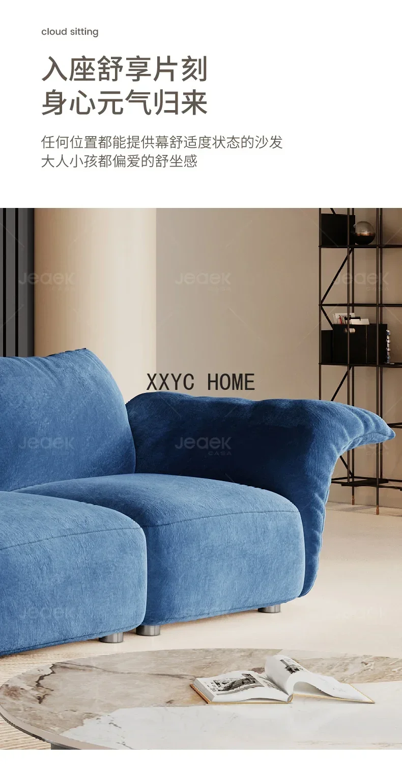 Petalo di fascia alta grande appartamento villa soggiorno divano in flanella combinazione creativa di divani in tessuto a forma di L