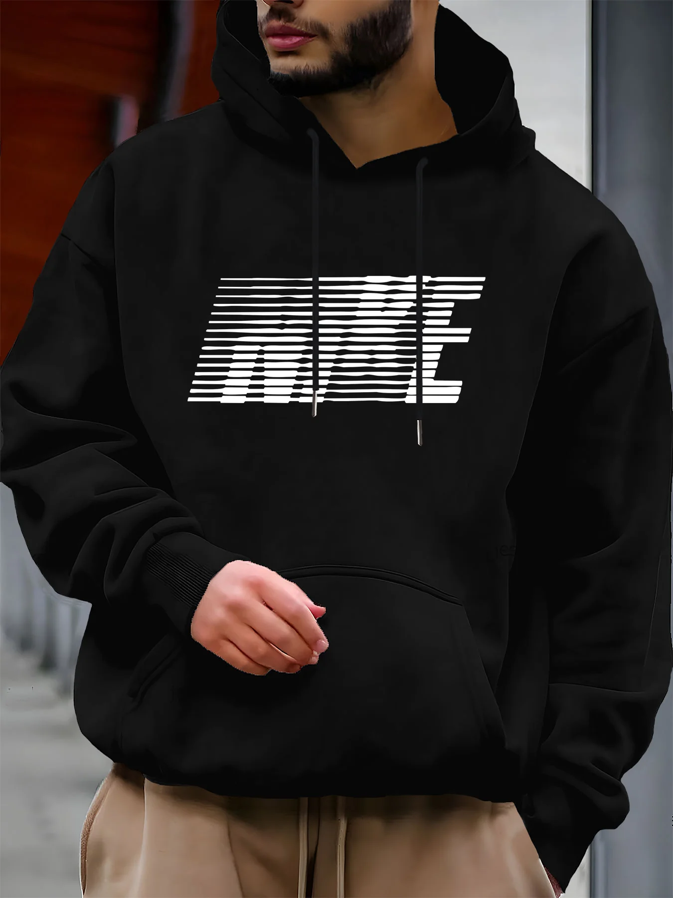 

Мужская модная толстовка с рисунком Top Pick — карман-кенгуру, шнурок, всесезонная, легкая стрейч