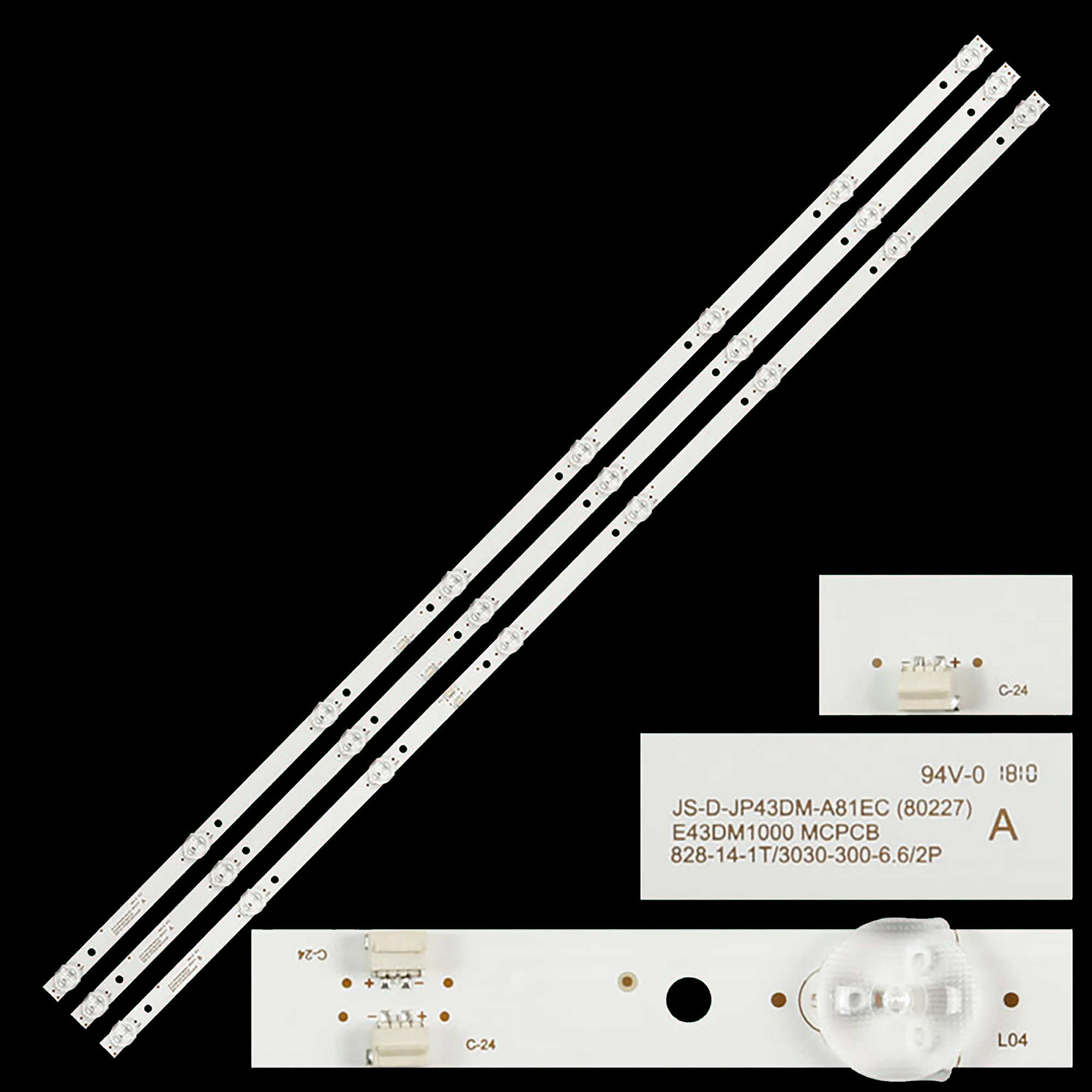 Tira conduzida da luz de fundo para bbk e43dm1000 mcpcb jp43dm 43lem-1043/fts2c 43lem-5043/fts2c 43lex-5058/ft2c JS-D-JP43DM-A81EC (80227)