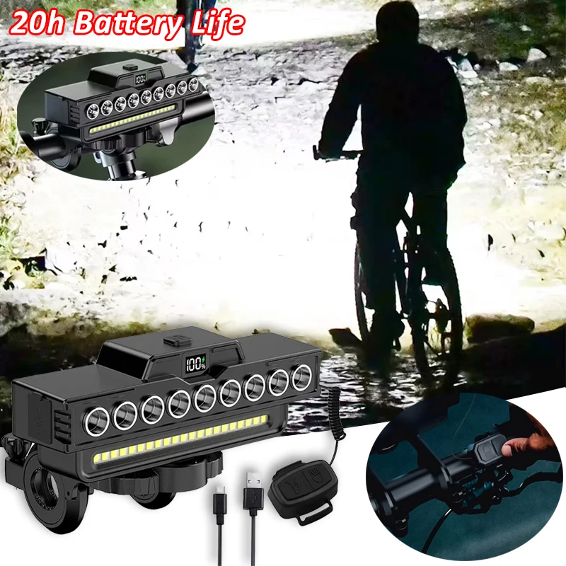 

Bicycle Headlight Bike Front Light 9 LEDs Rechargeable Outdoor Night Riding High Brightness Waterproof for Cycling Accessories