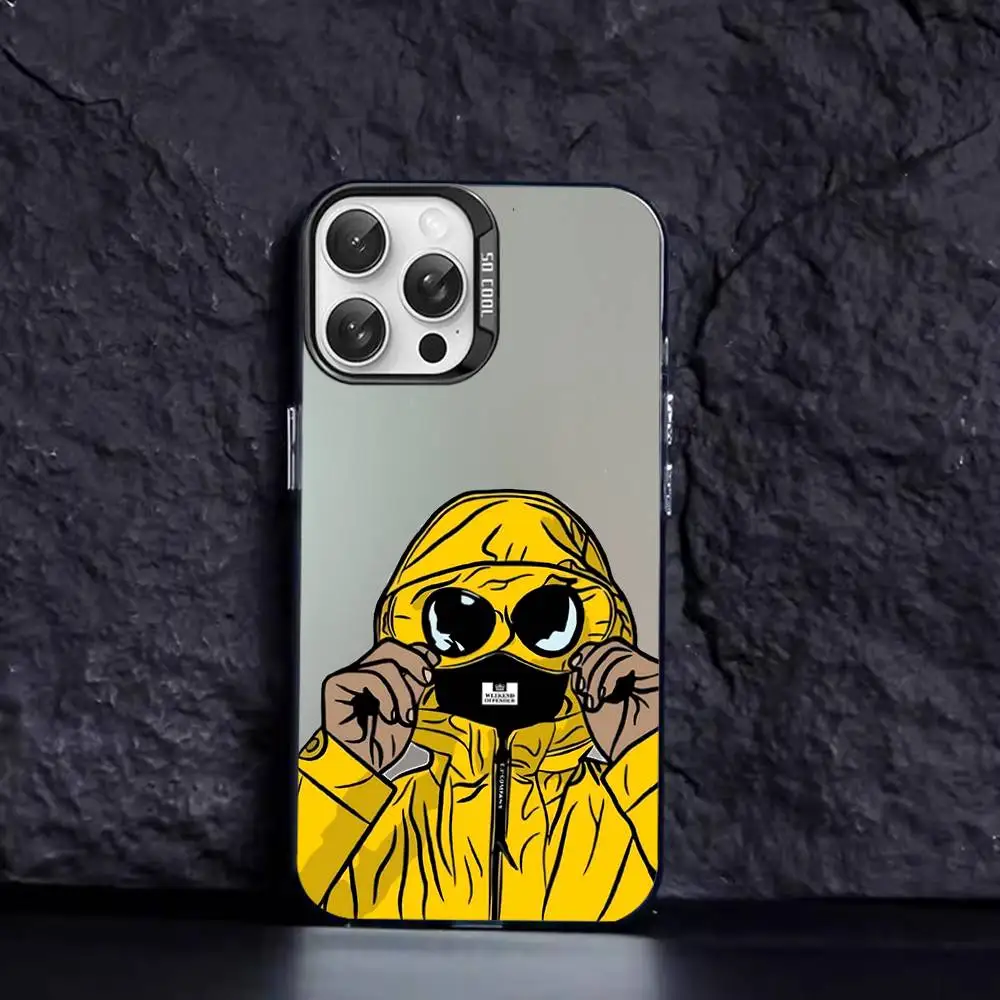 Funda de teléfono con personaje enmascarado para iPhone 16 15 14 13 12 11 Pro Max X XR XSMAX 8 7 Plus, cubierta mate a prueba de golpes trasera anticaída
