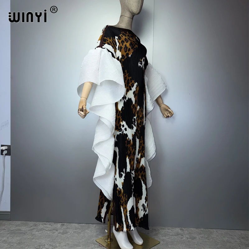فستان WINYI مطوي ضيق مرن، كافتان بوهيمي للشاطئ، عباءة دبي فاخرة للحفلات والسهرات، ملابس نسائية إسلامية 19
