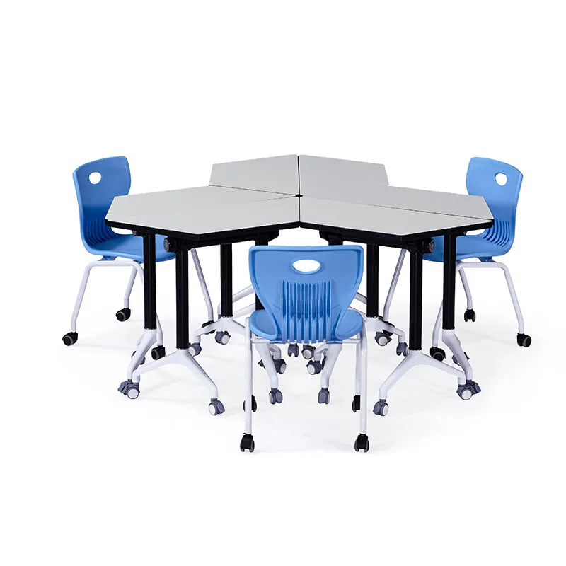 

Modern minimalist combination movable folding training table trapezoidal conference strip splicing desk