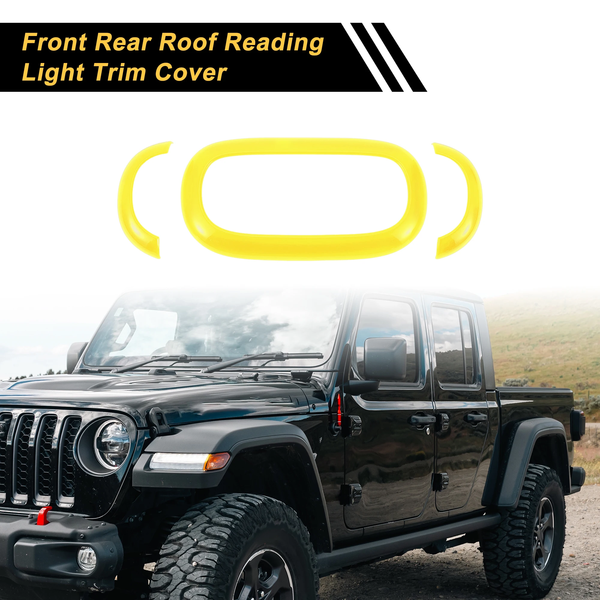 

UXCELL 1 Set Front Rear Roof Reading Light Trim Cover for Jeep Wrangler JK 4 Door 2011-2017 ABS Yellow