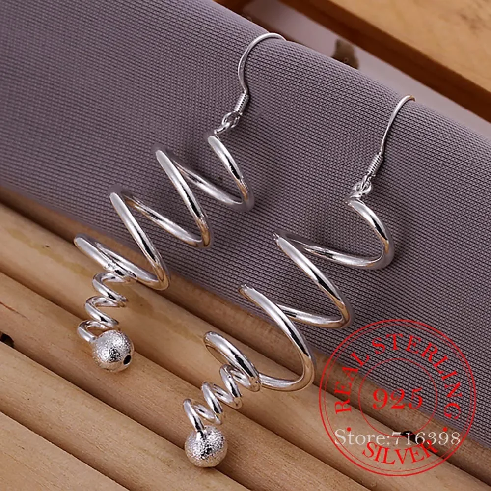 Korean 925 Sterling Silver Whirl Lantern Geometry Vintage Long Tassel Dangle Earrings For Women 2025 Engagement Wedding Jewelry