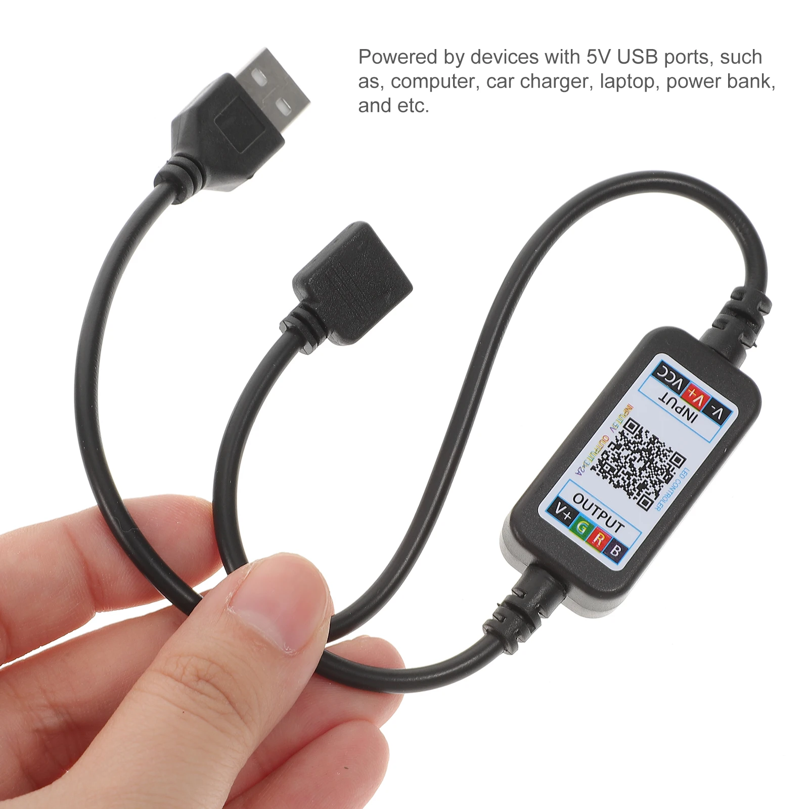 

Controller LED RGB Strip Light Adapter Wireless Solar Lamp Lighting Accessory Multi Color Music Mode USB Powered ABS