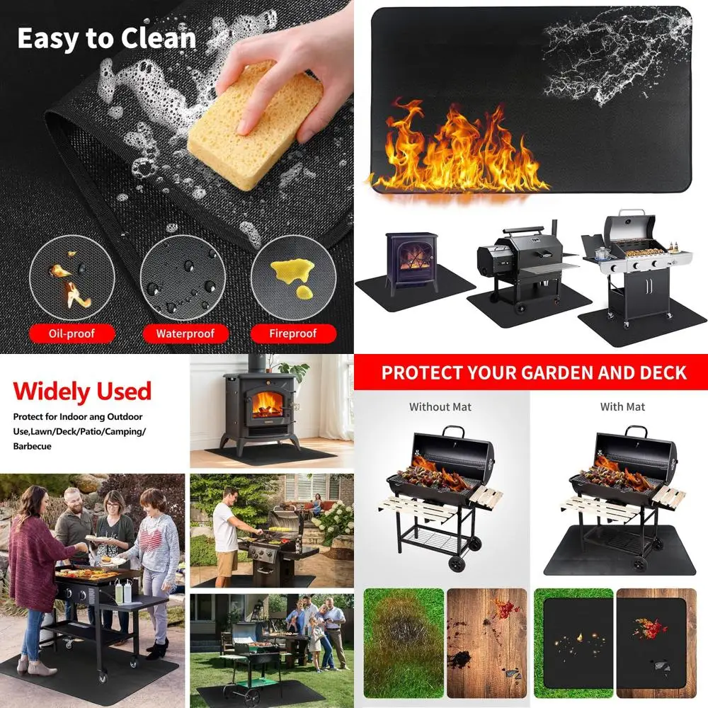 

65 x 48 Fire-Resistant Grill Mats - Waterproof, Oil-Proof BBQ Pads for Outdoor and Indoor Grilling