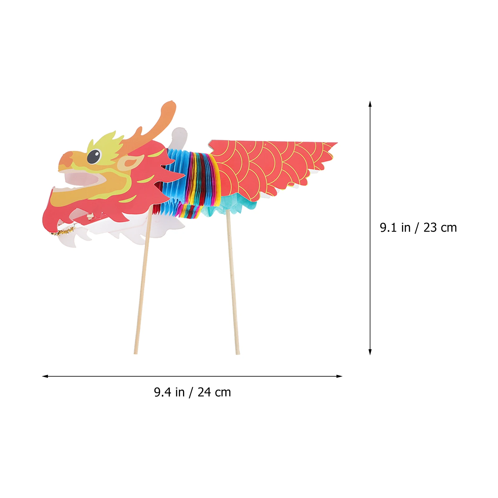 6 Sets Children's Handmade Dragon Paper Material Bag Toys Chinese Kids New Years Crafts for Arts Accessories Diy