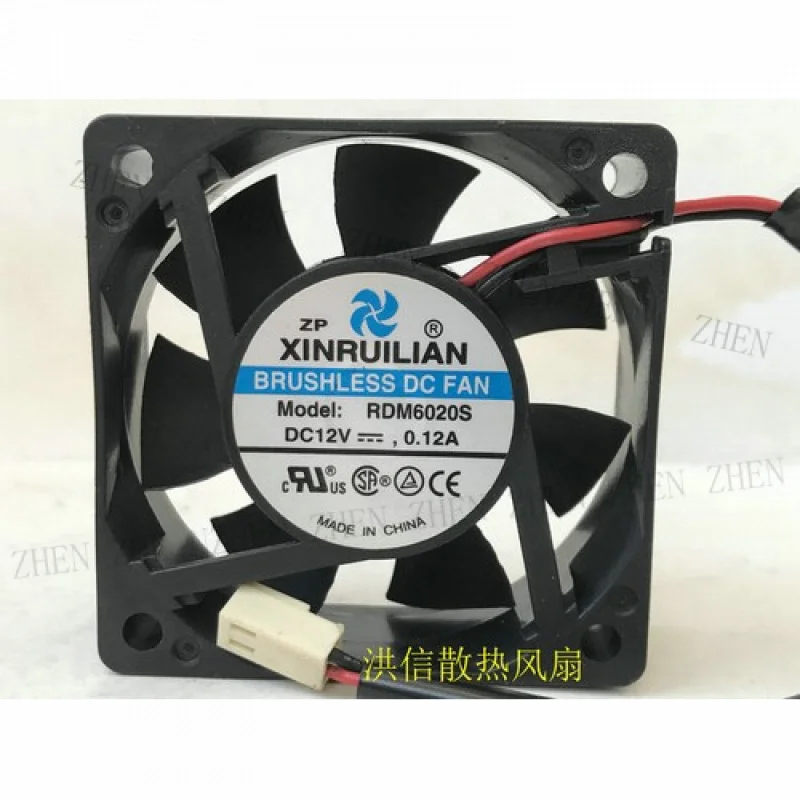 

Y 1 шт. XINRUILIAN 6020 RDM6020S DC12V 0,12A 6 см 2-проводной бесшумный вентилятор охлаждения #