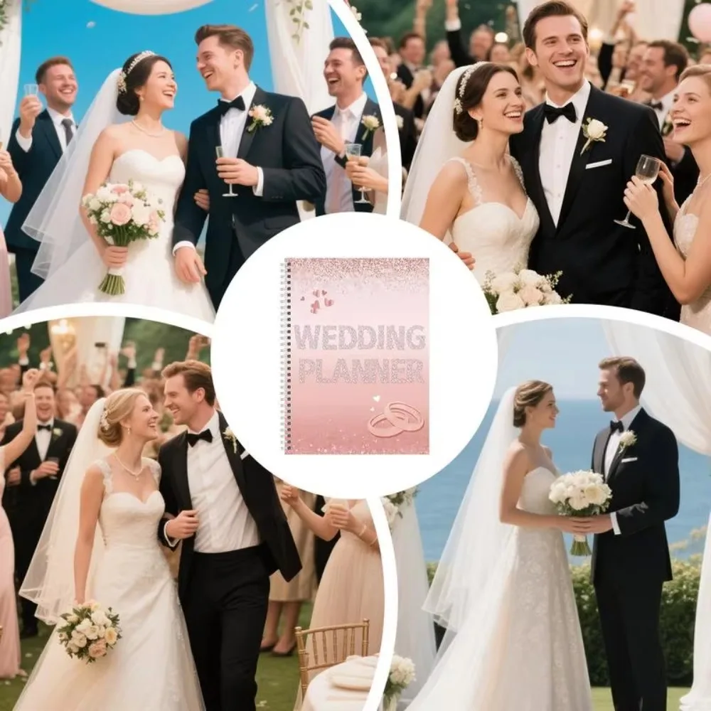 Undated Wedding Planner Notebook Thick Paper Multifunction Wedding Planning Book Checklist Detailed Creative