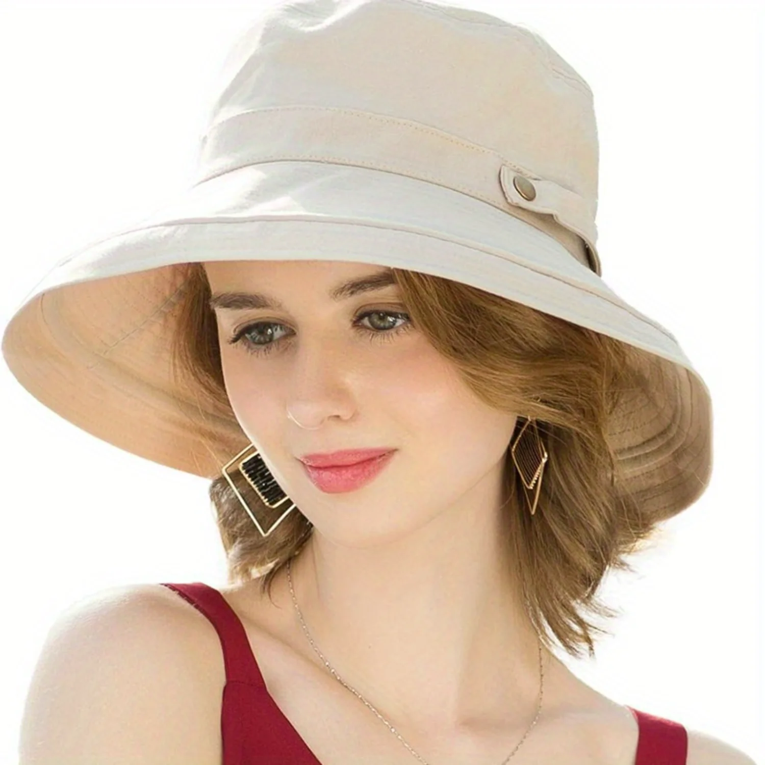 Cappello da sole a tesa larga - Protezione UV definitiva, taglia unica, design più regolabile - Perfetto per le donne attive, ideale per le vacanze da spiaggia