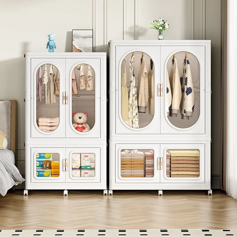 

Складной пластиковый шкаф для хранения, не требующий установки, бытовой многофункциональный шкаф, многослойный шкафчик для сортировки одежды для спальни