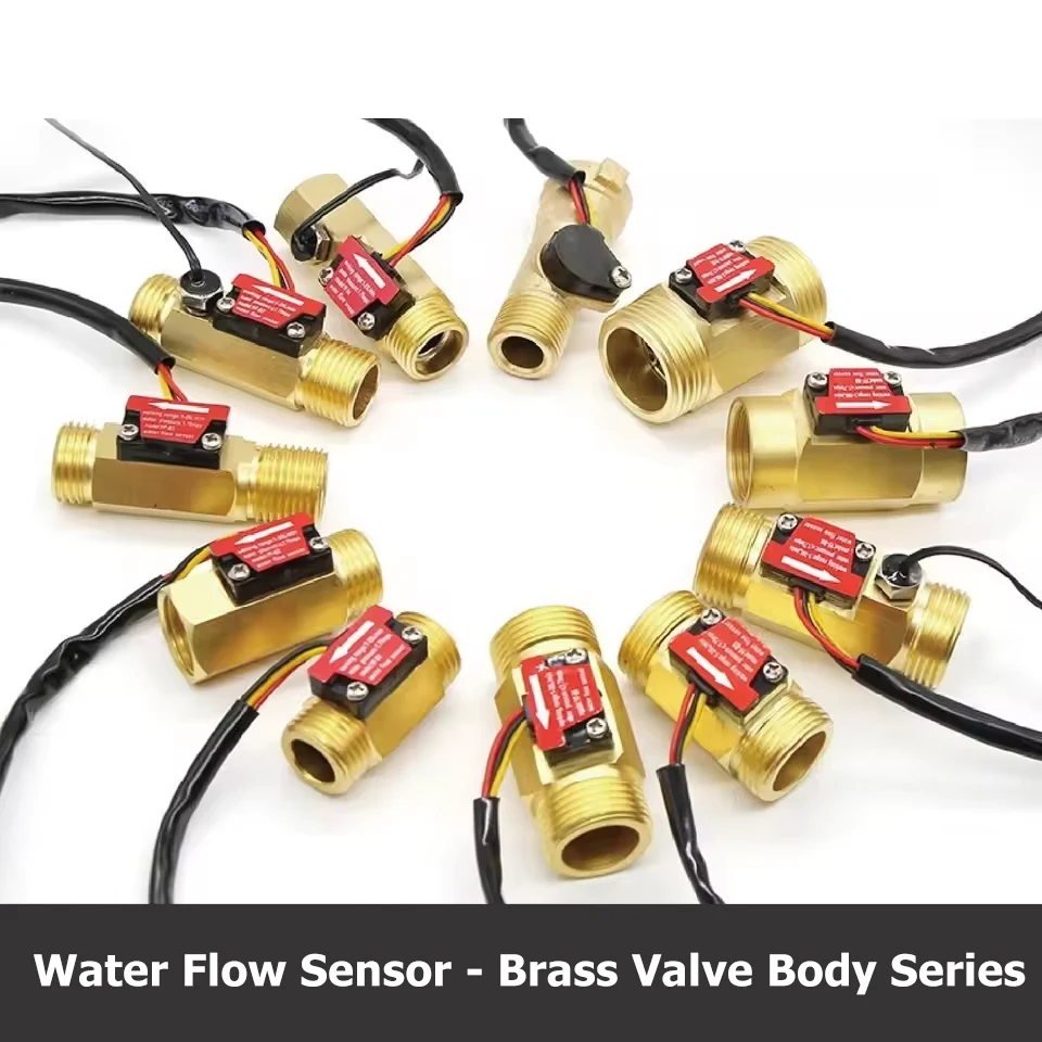 

G1/2 G3/4 G1 Flow Sensor High Precision Hall Flow Meter Brass Body Liquid Flow Rate Sensor Flow Switch For Hot Water Heater