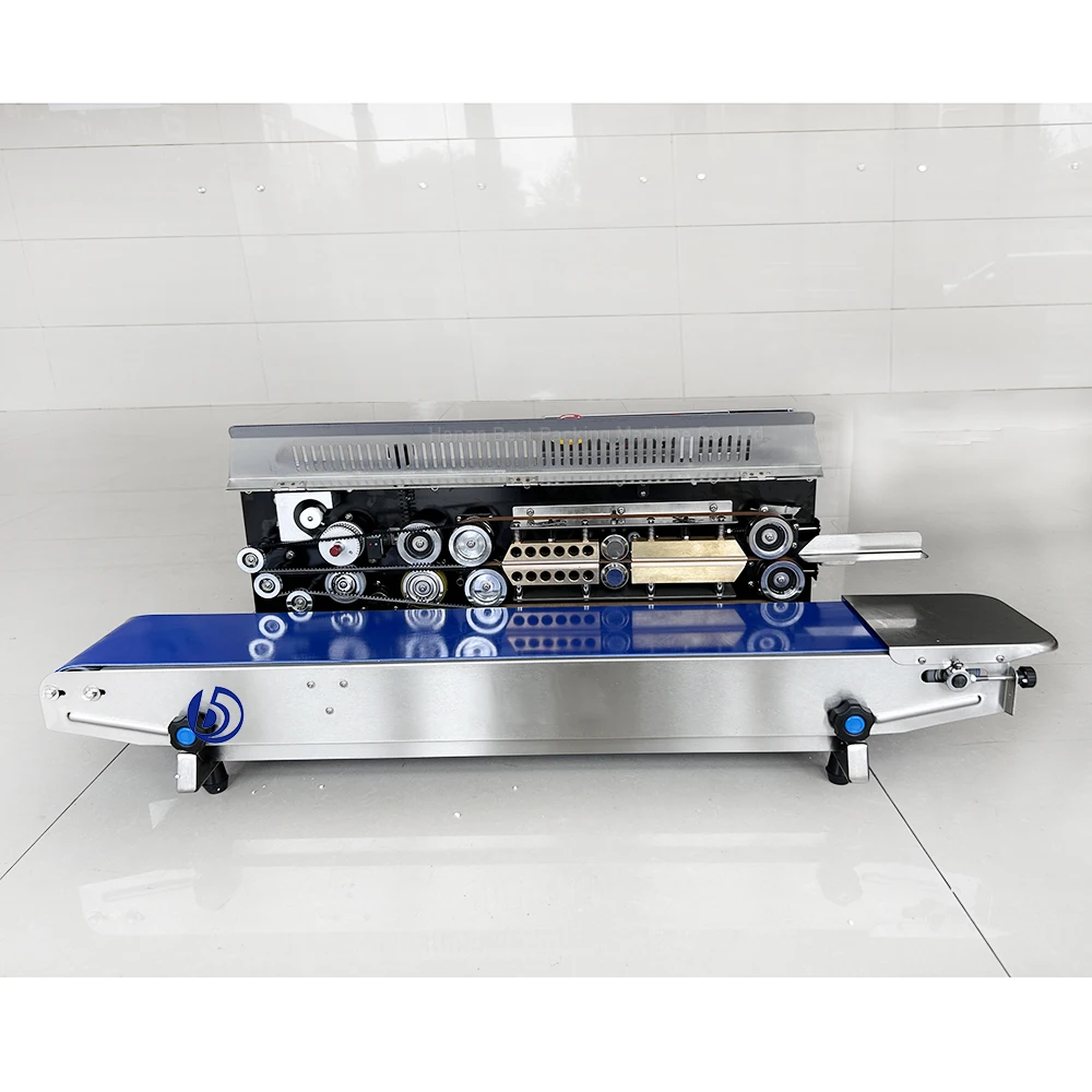 Heat Plastic Bag Oil Food Pouch Packing Mechanical Automatic Continuous Band Sealer Sealing Machine