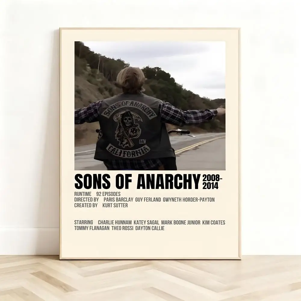 tv crime S-Sons of Anarchy Poster Classic Self-Adhesive PP Wall Sticker for Living Room Bar Decor Gift