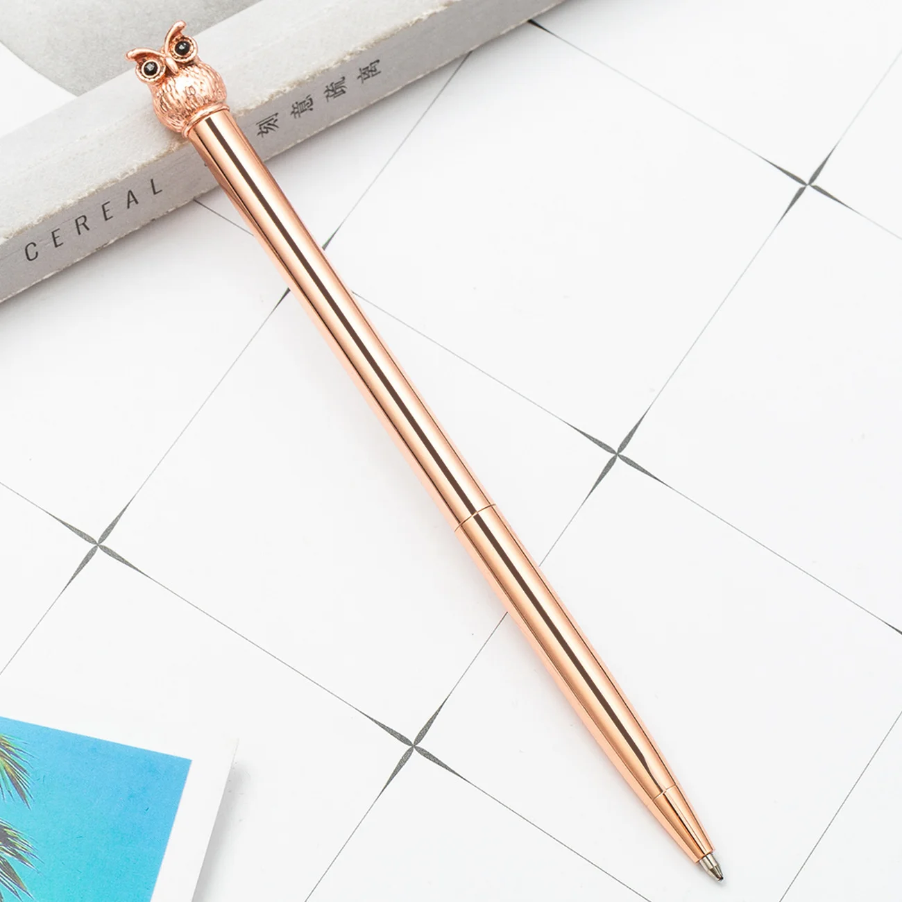1 조각 사랑 금속 볼펜 올빼미 편지지