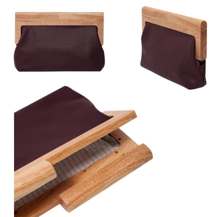 Wooden Handled Clutch Purse Frame 28cm Rectangle natural clutch bag purse wooden frame handle black red brown with screws on