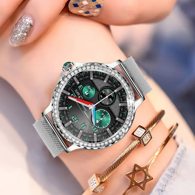 2022 H8 ساعة ذكية النساء مقاوم للماء مراقب معدل ضربات القلب ضغط الدم عن بعد كاميرا سوار السيدات Smartwatch ل أندرويد Ios