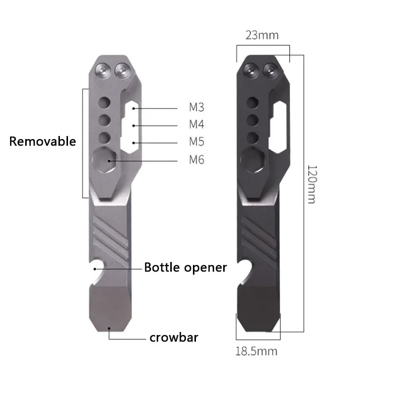 TC4 티타늄 합금 프라이 바, 멀티 도구, 휴대용 경량 인명 구조 프라이 바, 야외 EDC 병따개 장비, 신제품