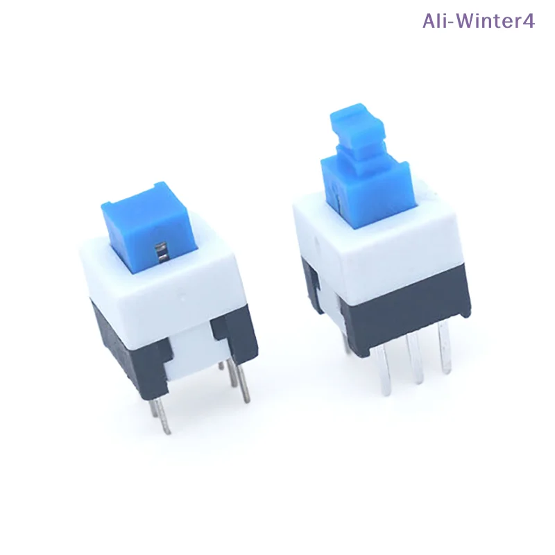 

【Winter4】10 шт./лот, квадратные мини-кнопки 7x7x12 мм, 6-контактные DPDT, плоские самоблокирующиеся переключатели G64, набор микропереключателей для мультиметра