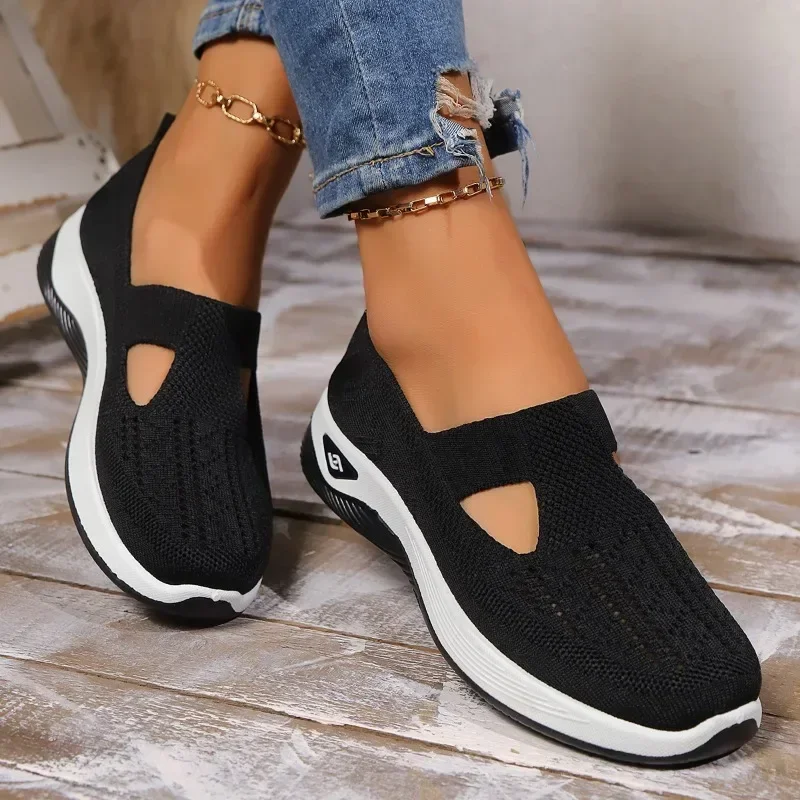 Summer Style Comfortable Casual Women's Shoes Fashion Soft Sole Breathable Hollow Flat Shoes Women Zapatos De Mujer Sneakers