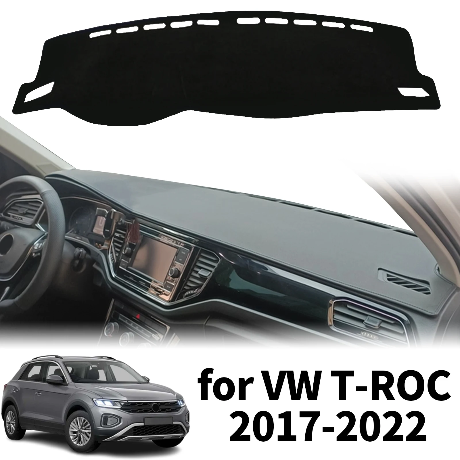 

fit for VW T-ROC 2017 2018 2019-2022 TROC T ROC Dashmat Dashboard Cover Pad Protective Carpet DashMat Sunshade Car Accessories