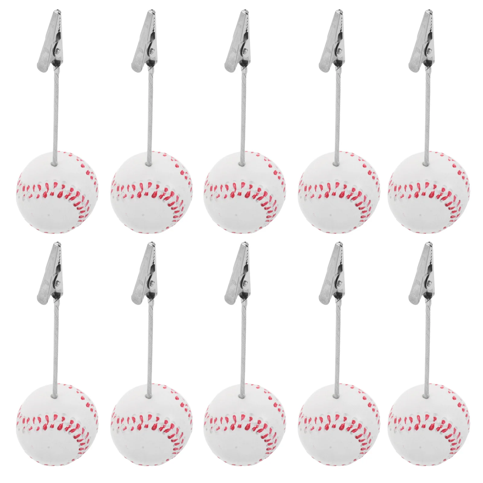 

10Pcs Baseball Memo Clips Resin Place Card Holders Sports Table Number Stands for Party Events Photo Memo Display