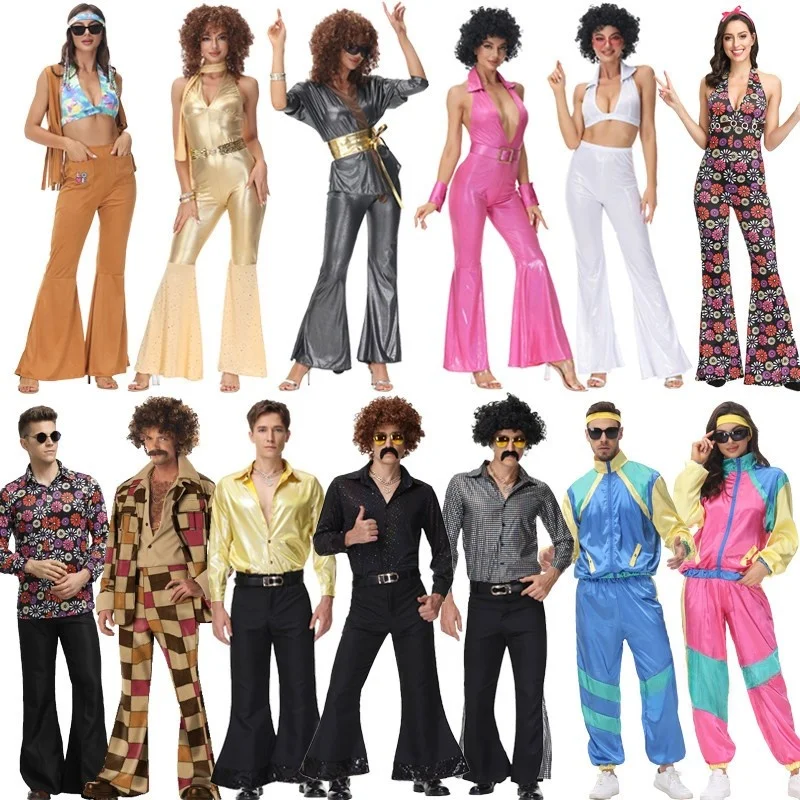 

Disco Costume Halloween 70s Retro Clothes Bar Performance Hippie Show Costume Women's Ethnic Stage Wear Autumn Fashion