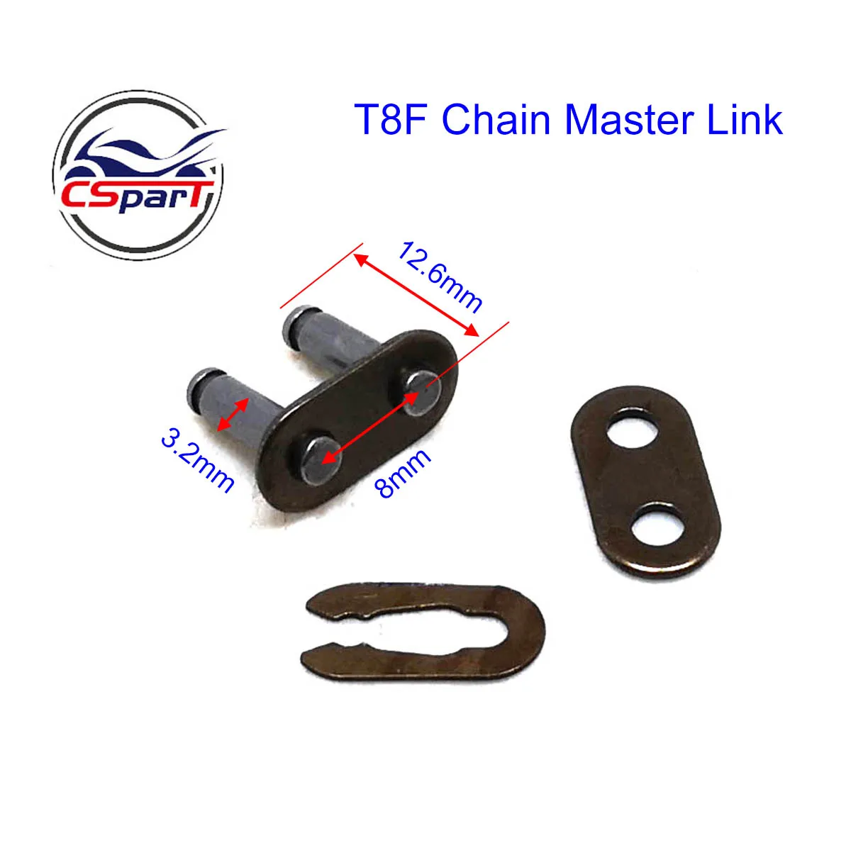 T8F Chain with Master Link for Mini Dirt Bike Quad ATV 47cc 49cc Minimoto Pocket Bikes 88 116 126 136 166 Links