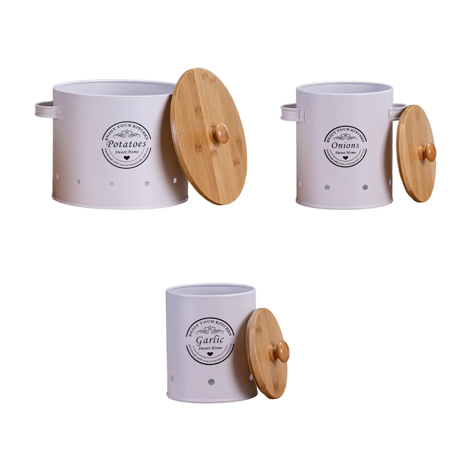 Potato Onion Bin Kitchen Canister for Countertop Farmhouse Decor Kitchen,Multifunctional Farmhouse Container Countertop