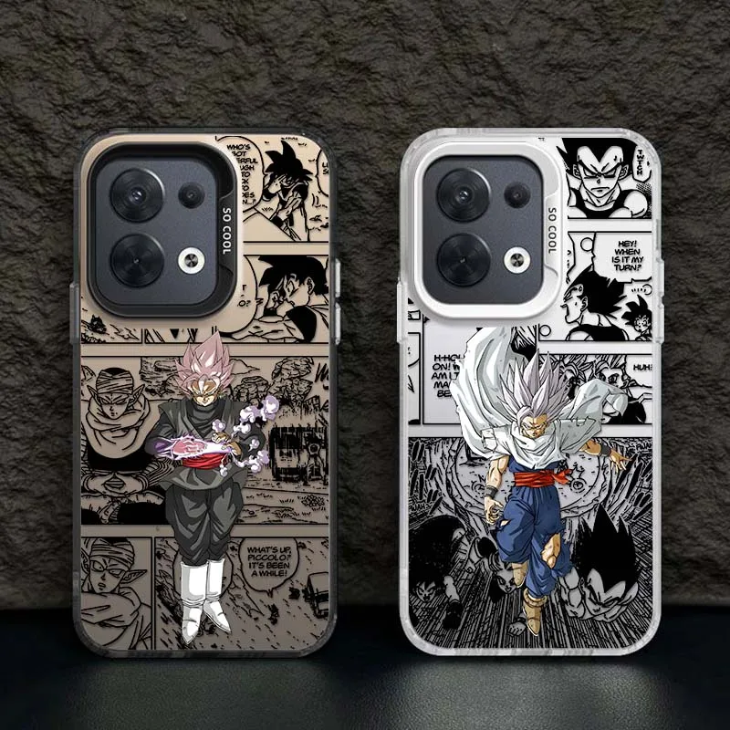 

Anime D-Dragon Ball Comics Cover For OPPO A98 A96 A95 A94 A79 A78 A77 A54 A55 Colorful Silver Phone Case