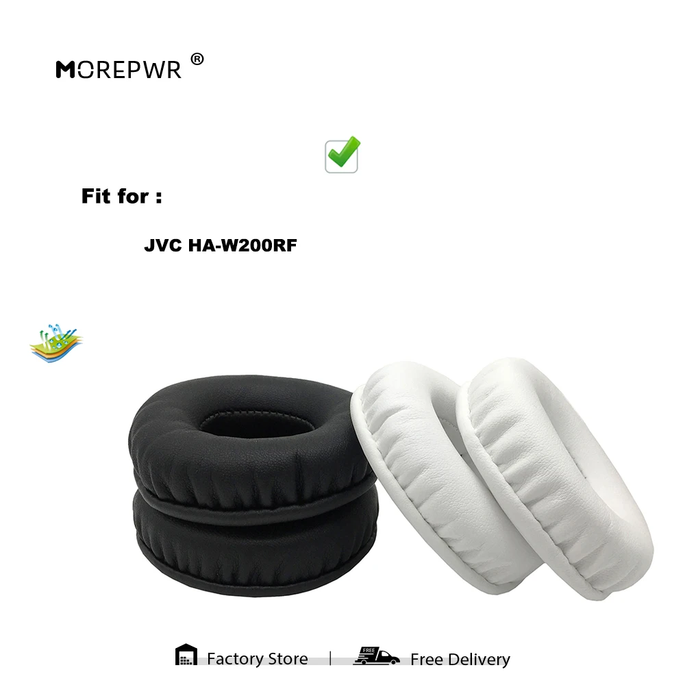 

Morepwr New Upgrade Replacement Ear Pads for JVC HA-W200RF Headset Parts Leather Cushion Velvet Earmuff Sleeve Cover