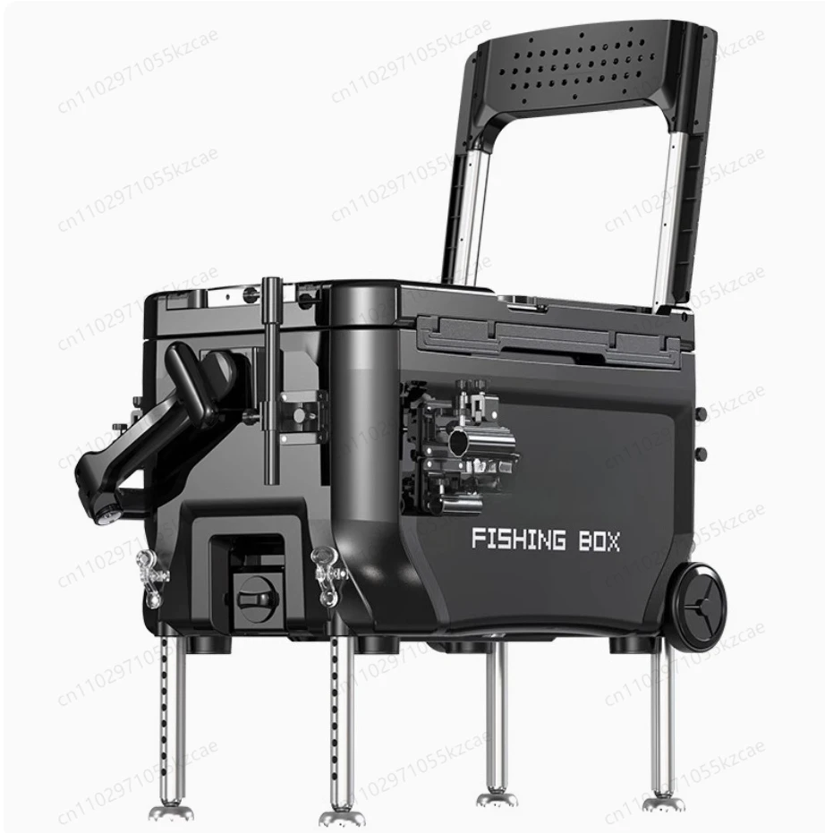 Complete Ultra Light Fishing Cooler Box, Thickened Multifunctional Fishing Tackle Box with Seat & Rod Holder