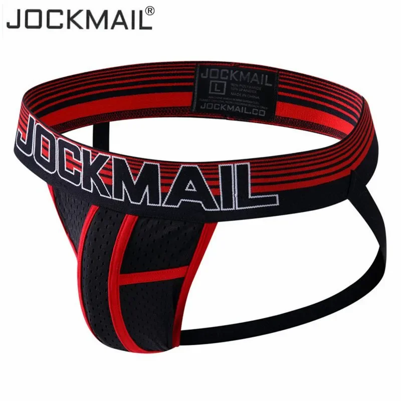 jockmail mSexy Gay Men Underwear Male Lingerie Jockstrap G String Thongs Mens Underpants Pure Mesh Briefs Panties Jock Strap