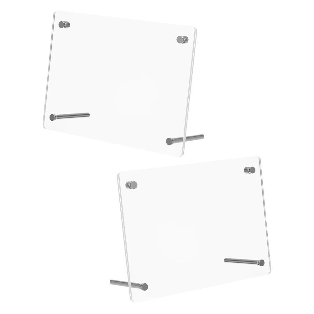 

2Pcs Transparent Acrylic Photo Frame Small Picture Display Stand for Desk Postcards Posters Clear Plastic Frames Office Table