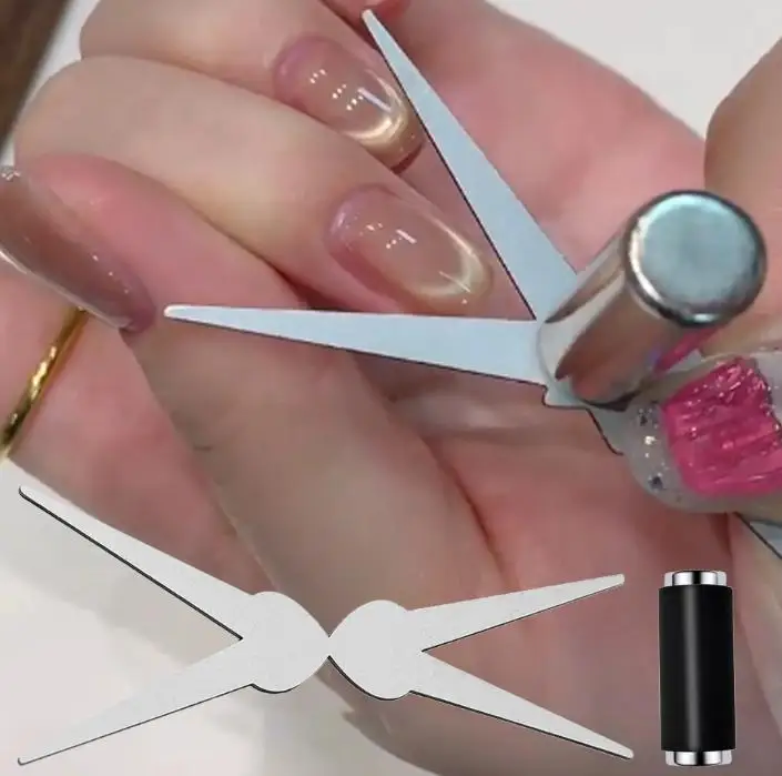 Ensemble d'aimants pour Nail Art français à Double tête, tige magnétique œil de chat, bricolage, effet croissant en forme de V, vernis à ongles Gel, outil de manucure