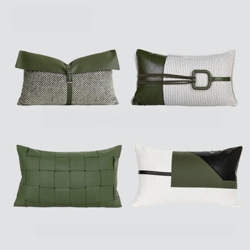 30x50/50X50CM Green Throw Pillow Cover Luxury Knit Stamping Waist Cushion Cover Decor Home Decorative Pillowcase