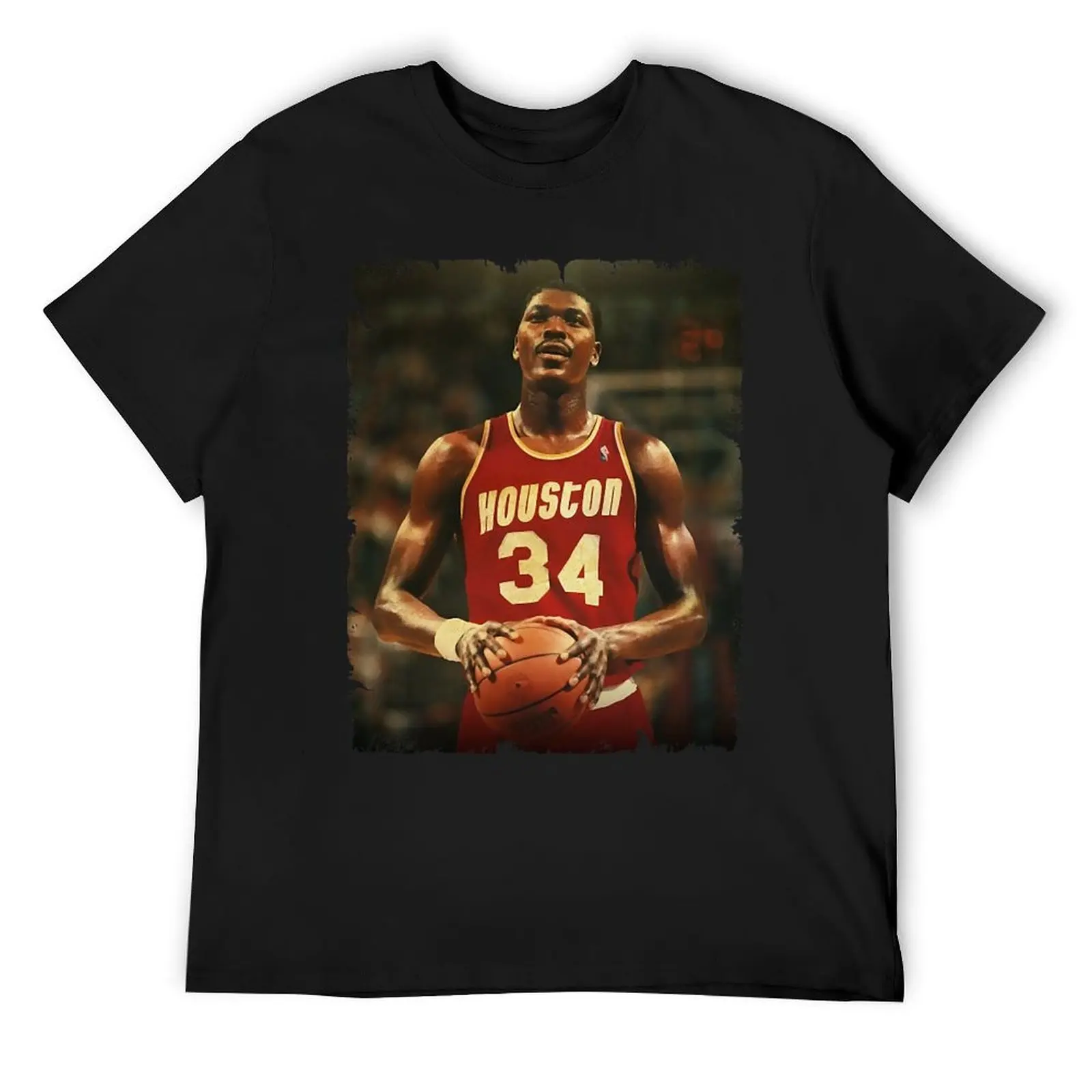 

Hakeem sport Olajuwon Hakeem sport Olajuwon Vintage Design Of Basketball 70s T-Shirt blue archive clothes for men