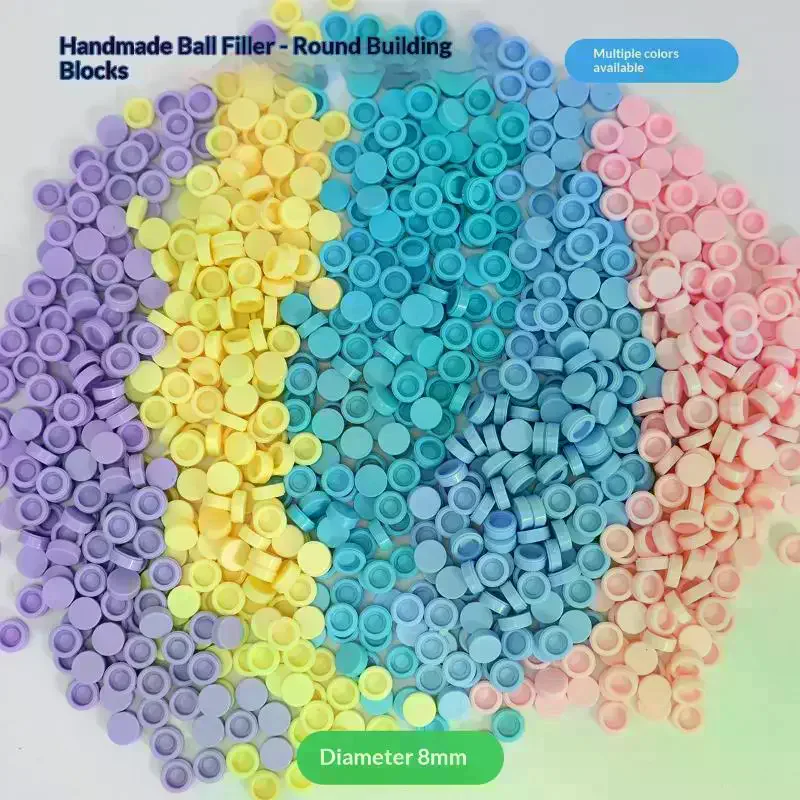 8mm 100g Round Plastic Building Blocks Filler Particles Colorful Mini Beads For DIY Handmade Squeeze Stress Relief Toy Supplies