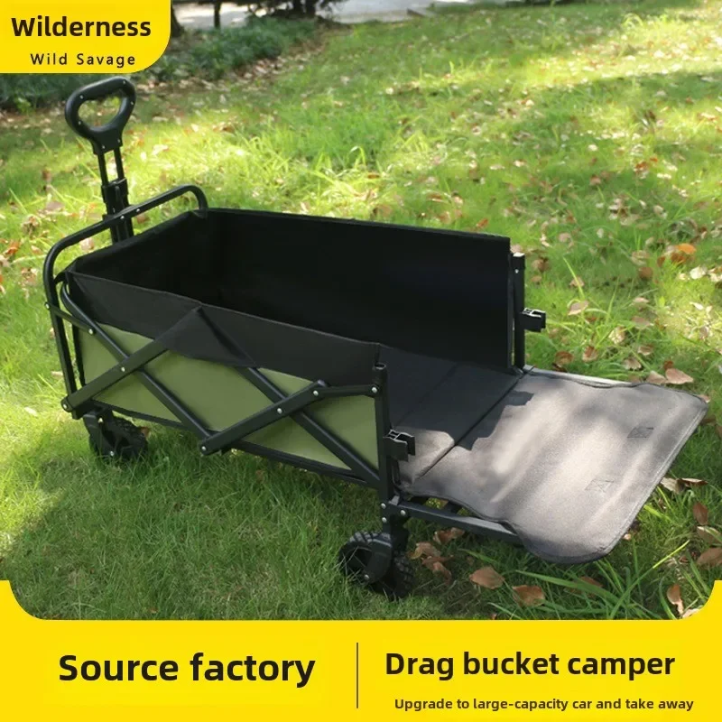 

Original wild camping cart, campsite trailer, outdoor folding oversized handcart, small cart, picnic cart, cross-border