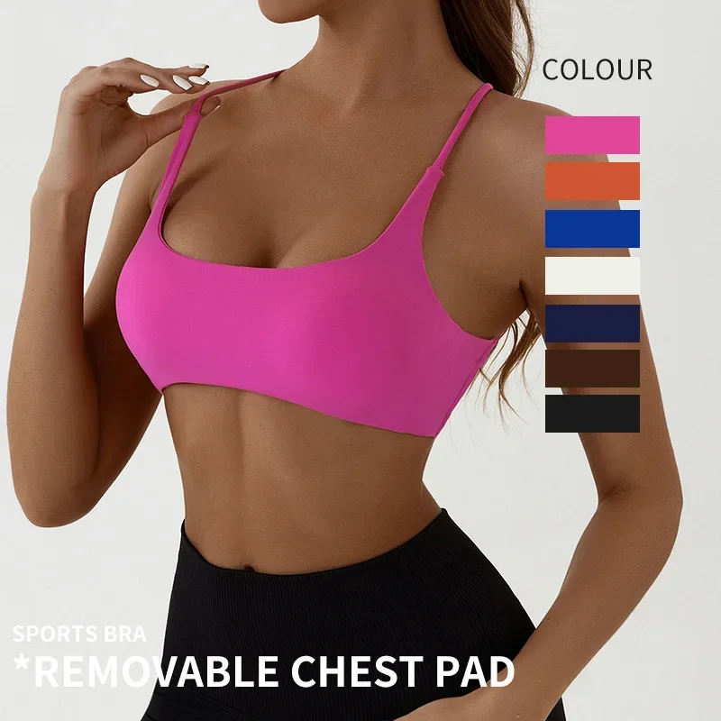 Sports Bras Crop Tops Ladies Push Up Bra Women Sexy Criss Cross Straps Impact Yoga Underwear Running Fitness Gym Padded Bralette