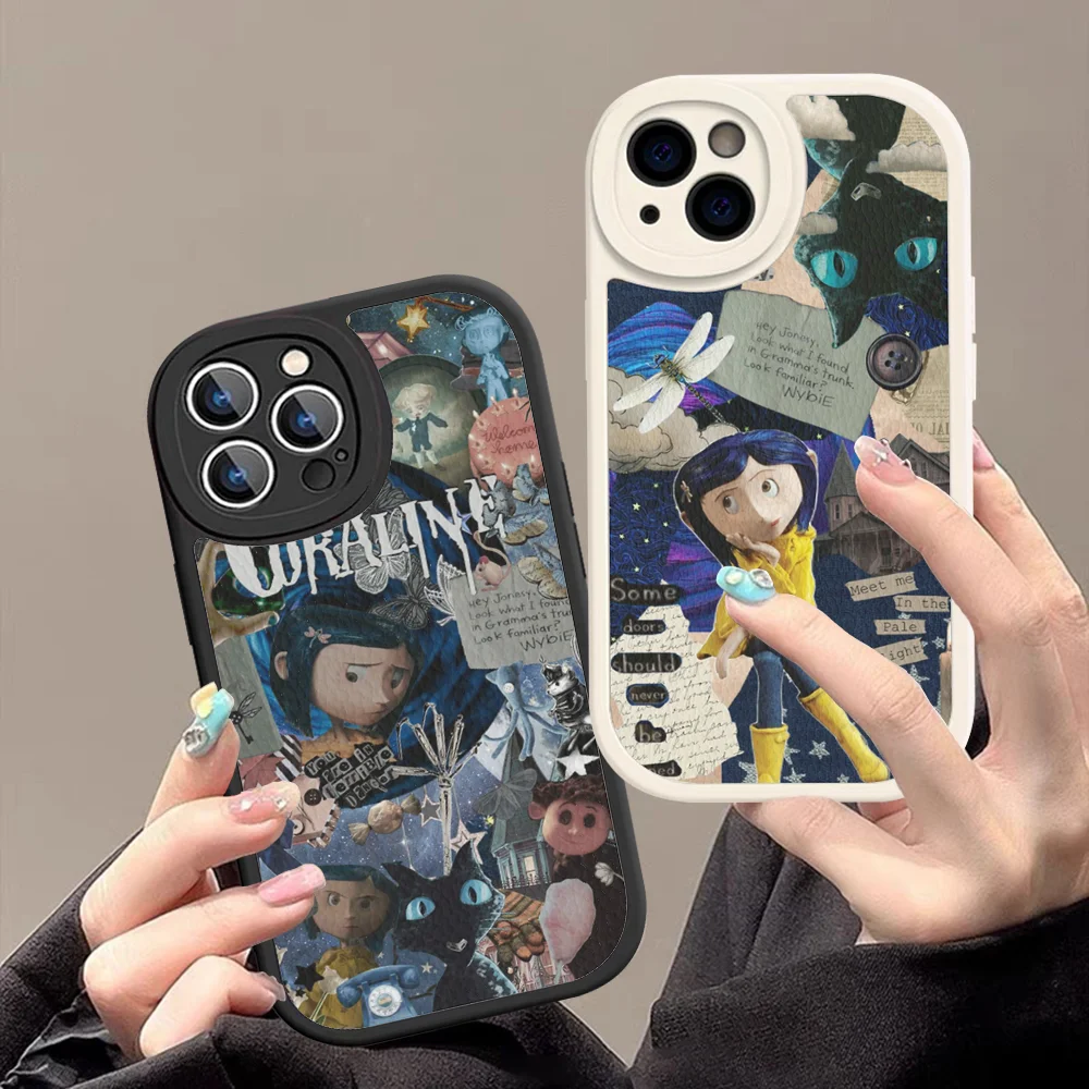 

Anime C-coraline Phone Case Hard Leather For IPhone 16 15 14 13 12 Mini 11 14 Pro Max Xs X Xr 7 8 Plus Fundas