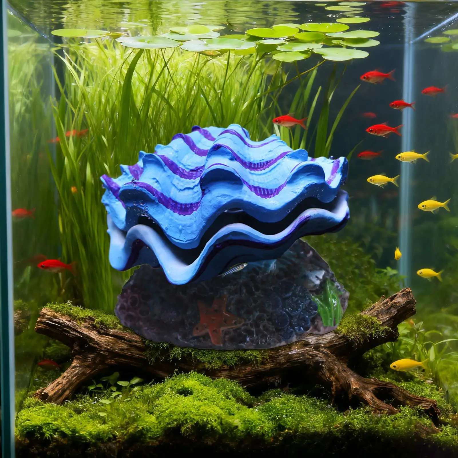 Aquarium Cave Shell Habitat Cave Fake Shelter Decoration For Saltwater Freshwater Terrarium Corner Tanks School Bedroom Living
